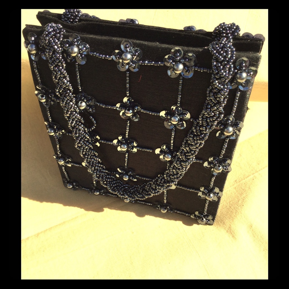 Elegant small bag with bead decor, NWT